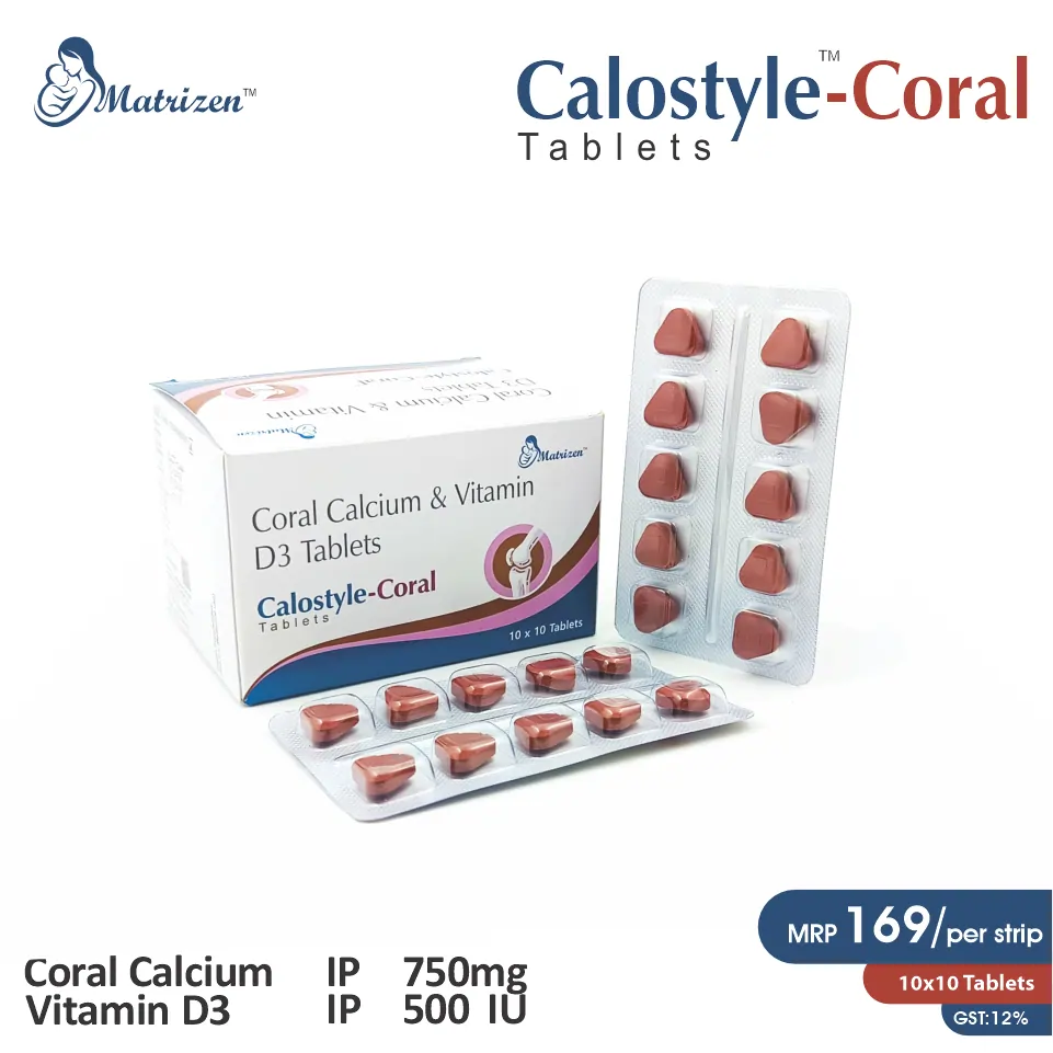 Calostyle Coral Tablet at the best price in PCD Pharma Franchise for Bone Health, Calcium Supplement